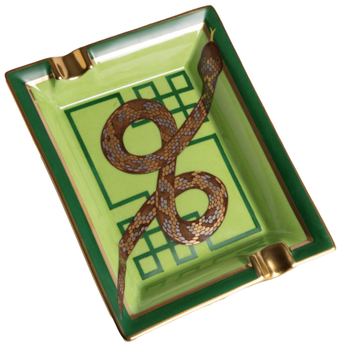 YEAR OF THE SNAKE HAND PAINTED LIMOGES PORCELAIN ASHTRAY