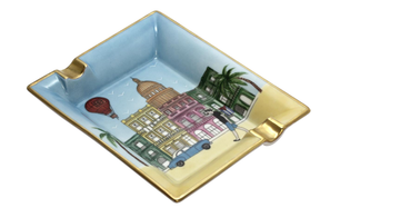 CASA CUBANA HAND PAINTED LIMOGES PORCELAIN ASHTRAY CC12PMPOR1