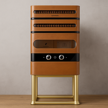 Luxury leather cigar constant humidity cabinet | multi-layer partition | integrated knob control