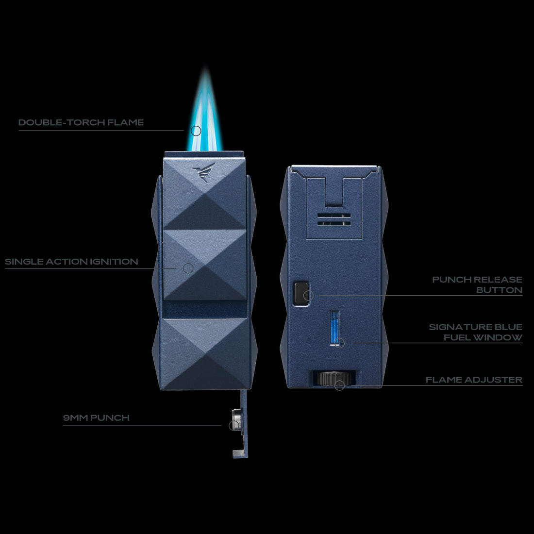 Colibri Quasar II Pocket-sized Double Torch Flame Lighter