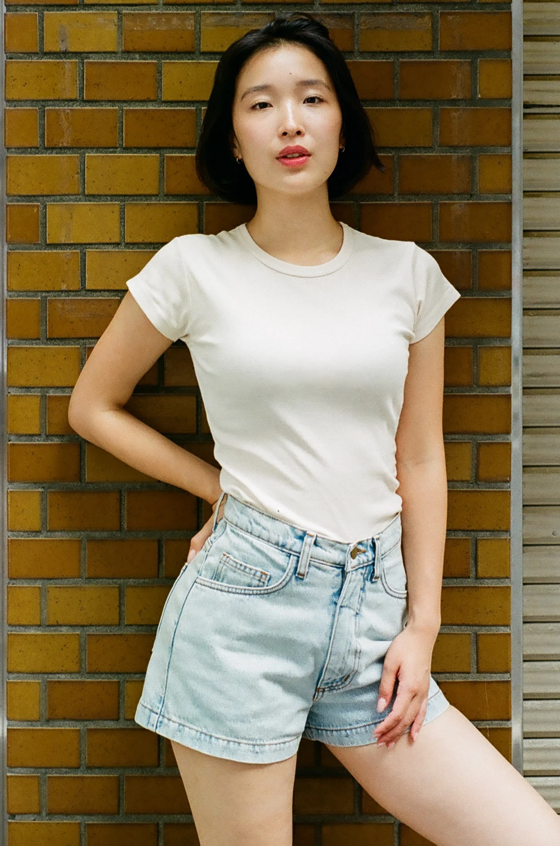 43021GD, Los Angeles Apparel, Garment Dye Cap Sleeve Baby Rib T-Shirt