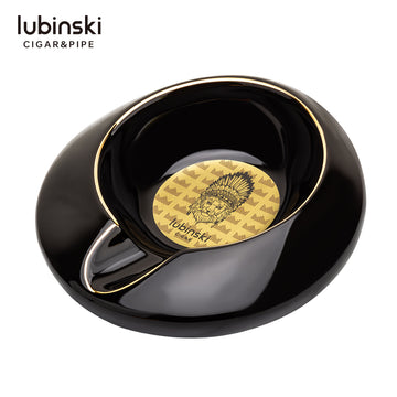 Round Single-Rest Ashtray – Black / Green