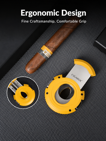 Round 2-in-1 Cigar Cutter-Yellow