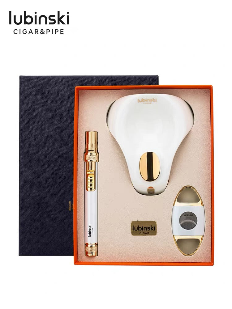 3-Piece Accessory Gift Set – White & Gold