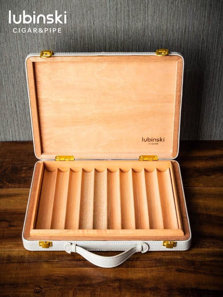 Silver Portable Case with Wood Interior