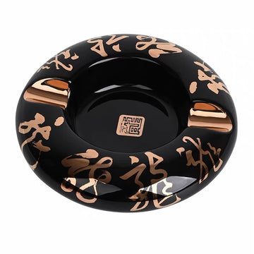 Black & Golden Ceramic Cigar Ashtray