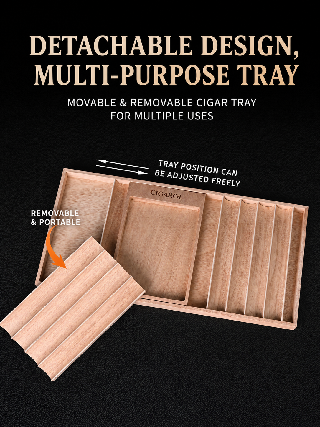 Cigar Wooden Tray with 9+ cigars
