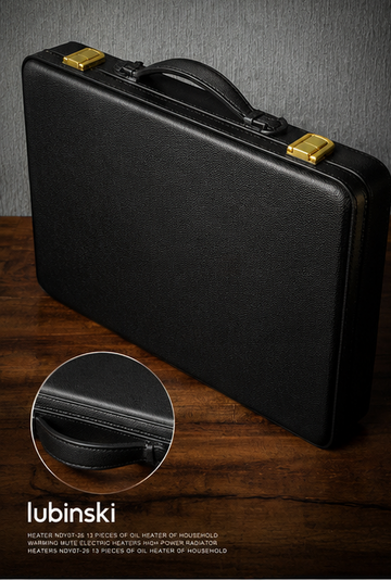 Black Portable Case with Wood Interior