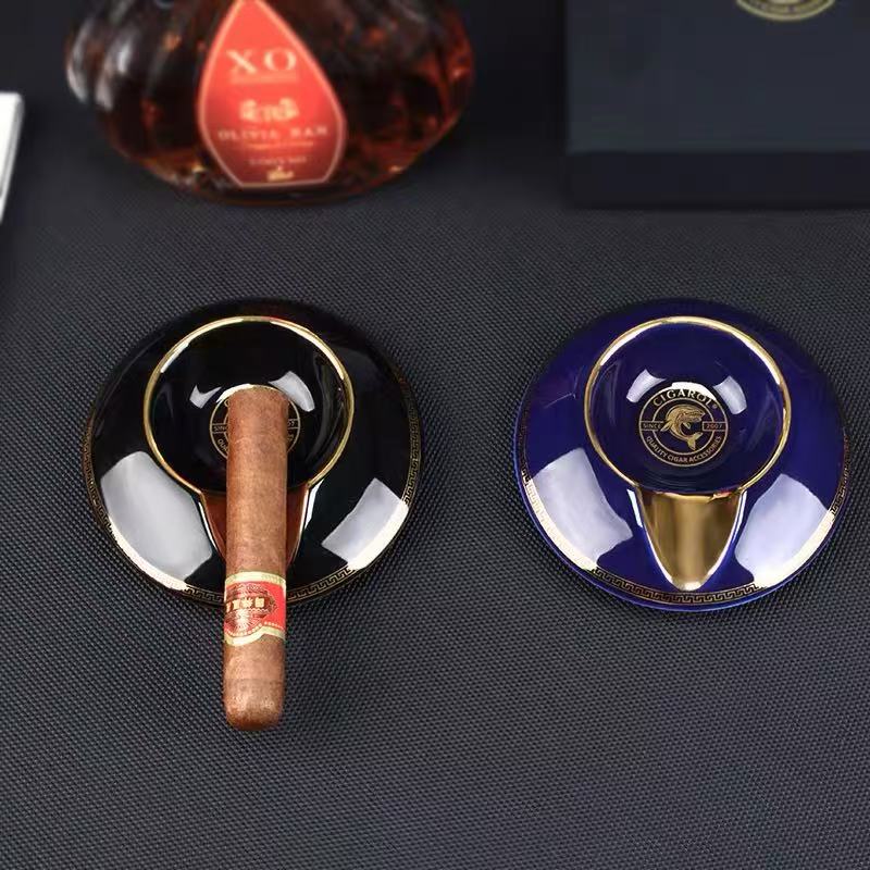 Blue Ceramic Cigar Ashtray