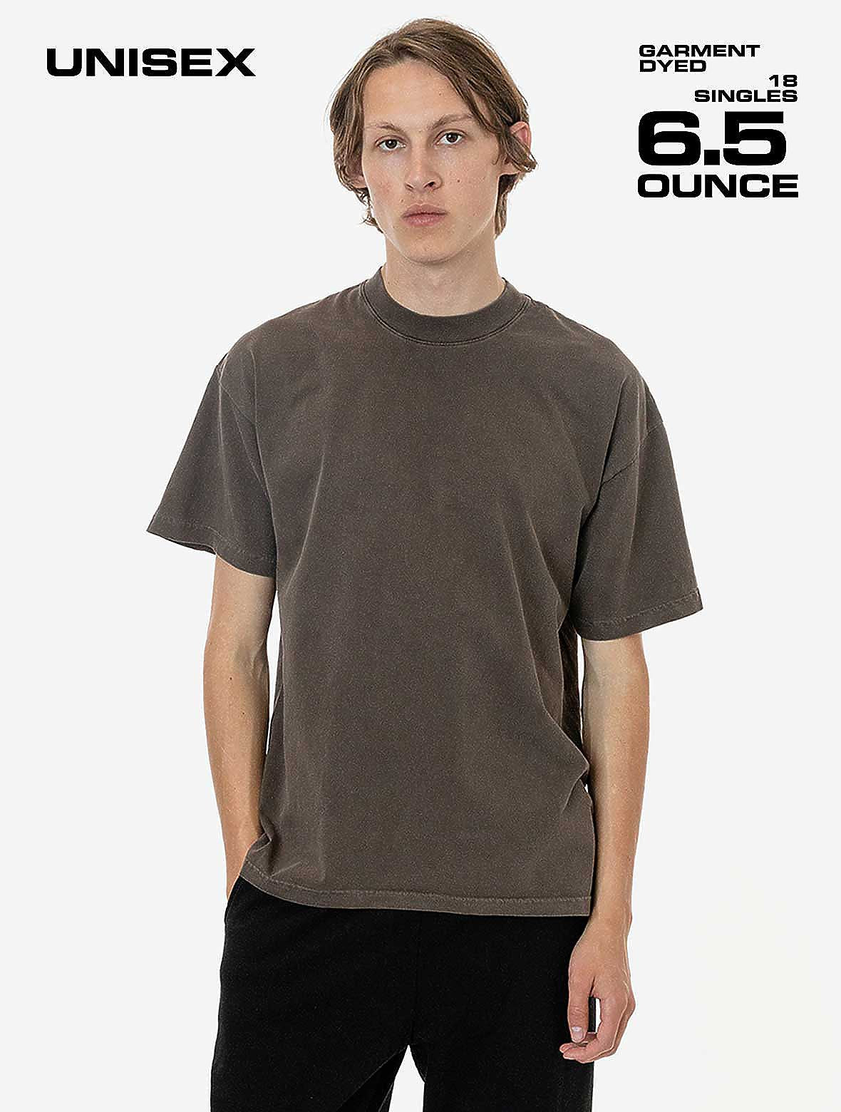 1801GD, Los Angeles Apparel, 6.5oz Garment Dye Crew Neck T-Shirt